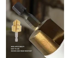 Lifting pakopinis grąžtas 1/4" šešiakampis kotas 90 laipsnių įleidžiamas grąžtas 18–24 mm pjovimo skersmens pakopinis grąžtas iš greitapjovio plieno vandens vamzdžių skylėms gręžti
