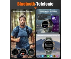 Lige gps išmanusis laikrodis vyrams, karinis, 48 mm, led žibintuvėlis/ip68 atsparus vandeniui/30+ dienų baterija, 1.43 amoled hd fitneso laikrodis su telefono funkcija, kompasas, barometras, altimetras, 110+ sporto režimų, android ios