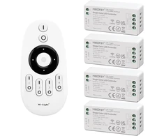 Lighteu®, Milight Miboxer nuotolinio valdymo rinkinys: 4 x paprastų reguliatorių rinkinys su 1 x belaidžiu 4 zonų rf nuotolinio valdymo pulteliu 4x Fut036s + Fut007