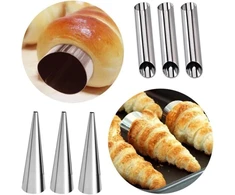 Lijuanwang cannoli kepimo formelės, 12 vnt., nerūdijančio plieno, ritininės formelės, sraigtinės formelės, kruasanų formelės, cannolli ritinėlių formelės/vamzdeliai, kremo ritinėlių, pyrago tešlos, kruasanų kūgio formelės