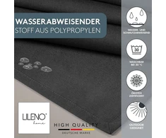 Lileno Home Plaunama staltiesė [140 x 220 cm] antracito spalvos - apsiūta polipropileno audinio staltiesė, atspari vandeniui ir dėmėms