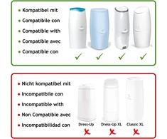 Lilnap - 8 kasečių papildymai, suderinami su angelcare sauskelnių dėže ir litter locker ii (apvalios kasetės) - naujas dizainas