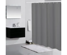 Lindong Basic dušo užuolaida, 240 x 200 cm, atspari vandeniui, apsauga nuo pelėsio, vonios užuolaida, pilka, 240 x 200 cm