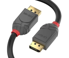 Lindy 36484 Displayport 1.2 kabelis, Anthra Line, pilkas, 5m