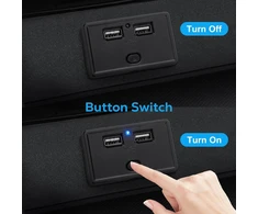 Linkstyle usb lizdas 12 v kemperiui, 4.8 a dvigubas usb a greito įkrovimo lizdo skydelis su įjungimo/išjungimo jungikliu automobiliams, laivams