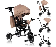 Kelioninis Lionelo Tris Plus daugiafunkcis balansinis triratukas nuo 9 mėnesių iki 5 metų, iki 25 kg, vežimėlis, dideli Pu ratai, pasukama sėdynė, 360° reguliuojamas atlošas, surinkimas be įrankių