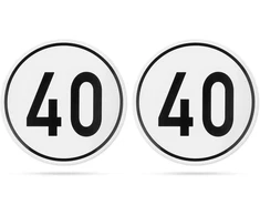 Lipdukas "40 km/h", Ø 20 cm, 2 vnt.