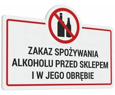 Lipdukas - Alkoholio vartojimo draudimas 13.3x20 cm #zb07s