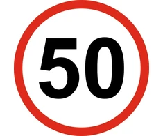 Lipdukas B-33 Greičio apribojimas priekabai, puspriekabei, vilkikui 50km/h 16cm
