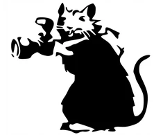 Lipdukas be fono automobiliui Banksy gatvės menas fotografas 19 x 20,2 cm