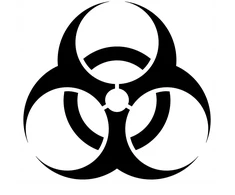 Lipdukas be fono automobiliui simbolis Biohazard 15 x 15,8 cm