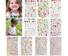 Lipnūs blizgantys akmenukai, 3500 vienetų, rhinestones, lipnūs, blizgantys akmenukai, veidui, akriliniai, spalvingi, lipnūs brangakmeniai "pasidaryk pats" makiažui, akims, nagams, įvairių dydžių