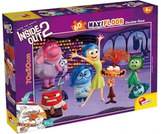 Lisciani Disney Everything Stands Head 2 dėlionė 60 dalių vaikams nuo 4 metų Maxi dvipusė dėlionė 35 x 25 cm Nugarėlė skirta spalvinimui Smagus ir kūrybingas žaidimas Inside Out 2