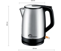 Little balance 8519 elegance nerūdijančio plieno 2000 belaidis elektrinis virdulys 1.7l kalkių filtras visas nerūdijantis plienas