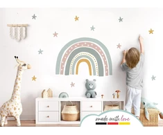 Little Deco Dl921-3 vaivorykštės sienos lipdukas žvaigždės vaikų kambario sienų dekoracija