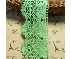 Little Lane Lace 9 cm pločio europietiško stiliaus elastinės nėrinių juostos siuvinėjimo audinys užuolaidoms, staltiesėms, drabužiams, nuotakos drabužiams, aksesuarams (2 vnt. pakuotėje) (žolės žalumo)