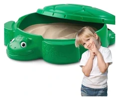Little Tikes SMĖLIO DĖŽĖ UŽDARAS VĖŽLIO ŽAISLŲ KONTEINERIS SU DANGČIU Žalias TIKES