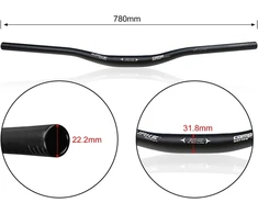 Lixada aliuminio lydinio kalnų dviračio vairas, plokščias vairas, 780 mm, anoduotas, juodas