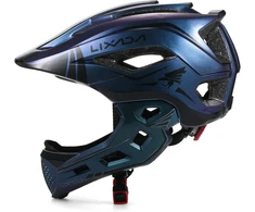 Lixada vaikiškas dviračio šalmas, uždaras veidas, nuimamas, unisex, 52–58 cm, vaikiškas šalmas 2 viename, integruotas, reguliuojamo dydžio, su nuimama smakro apsauga, šalmas riedučiams, dviračiams, riedlentėms