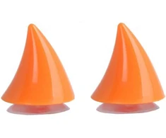 Lkjybg velnio kampo šalmo sugerianti plastikinė patvari dekoracija, vandeniui atsparus galvos apdangalas dviračio šalmui, slidinėjimo šalmui, motociklo šalmui, snieglenčių šalmui, pora oranžinių mažų ragų