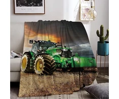 Lltteer traktoriaus antklodė, minkšta traktoriaus antklodė vaikams, flanelinė antklodė ūkio tema, vaikiška antklodė, 3d spausdinta fliso antklodė, sofa antklodė, minkšta šilta pūkuota antklodė mergaitėms ir berniukams (traktorius 01, 150 x
