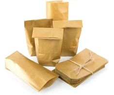 Logbuch-verlag 100 mažų popierinių maišelių aukso spalvos 9 x 15 x 3,5 cm su maišeliais dovanoms kaip pakuotė klientams svečiams