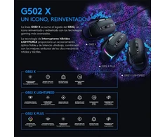 Kilimėlis Logitech G 502 x Lightspeed belaidė žaidimų pelė - optinė pelė su optiniais mechaniniais Lightforce hibridiniais jungikliais, Hero 25k žaidimų jutiklis, suderinama su Pc - Macos/windows - juoda