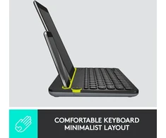 Logitech K480 belaidė bluetooth klaviatūra kompiuteriui, planšetiniam kompiuteriui ir išmaniajam telefonui, kelių įrenginių ir easy-switch funkcija, kompaktiškas dizainas, pc / mac / planšetinis kompiuteris / išmanusis telefonas, olandų qwerty išdėstymas