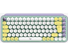 Logitech Pop Keys mechaninė belaidė klaviatūra su pritaikomais jaustukų klavišais, prancūziškas Azerty išdėstymas - žalia/violetinė