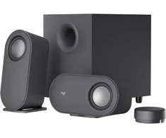 Kompiuterio kolonėlės Logitech Z407 Bluetooth kompiuteriniai garsiakalbiai su žemų dažnių garsiakalbiu ir belaidžiu valdymu, erdvę užpildantis garsas, aukščiausios kokybės garsas su keliais įėjimais, Usb garsiakalbiai - juodi