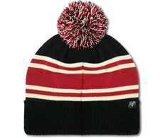 Logoshirt® Harry Potter I Hogwarts Express I Track 9 3/4 I Logo I Bobble Hat I Žieminė I Moterims ir vyrams I Megzta I Siuvinėta I Juoda/tamsiai Raudona/balta I Licencijuotas originalus dizainas, įvairiaspalvis