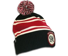Logoshirt® Harry Potter I Hogwarts Express I Track 9 3/4 I Logo I Bobble Hat I Žieminė I Moterims ir vyrams I Megzta I Siuvinėta I Juoda/tamsiai Raudona/balta I Licencijuotas originalus dizainas, įvairiaspalvis