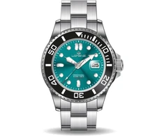 Lorenz Diver Automatic 26168dd vyriškas laikrodis, nerūdijančio plieno automatinis nardymo laikrodis, 100 metrų, sidabrinis/juodas, modernus