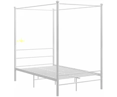 Lova su baldakimu, baltos spalvos, 120x200cm, metalas