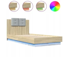 Lova su Led ir galvūgaliu 193x93x84 cm ąžuolo sonoma