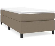 Lova su spyruoklėmis ir čiužiniu, taupe, 100x200cm, audinys