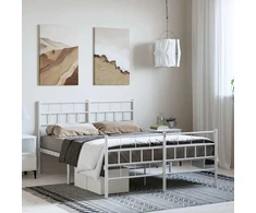 Lova Lovos rėmas su galvūgaliu/kojūgaliu, baltas, 135x190cm, metalas