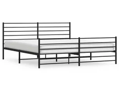 Lova Lovos rėmas su galvūgaliu/kojūgaliu, juodas, 193x203cm, metalas