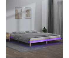 Lova Lovos rėmas su LED, 160x200cm, medienos masyvas
