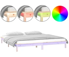 Lova Lovos rėmas su LED, 200x200cm, medienos masyvas