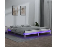 Lova Lovos rėmas su LED, baltas, 180x200cm, mediena, itin didelis