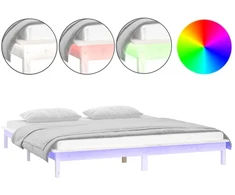 Lova Lovos rėmas su LED, baltas, 180x200cm, mediena, itin didelis