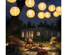 Lqwell® saulės energija įkraunamos dekoratyvinės lemputės-žibintai lauko sąlygoms, 8 m 30 Led, 2 režimai, atsparios vandeniui, saulės energija įkraunamas pakabinamas šviestuvas sodo dekoravimui, šilta balta spalva, skirtas balkonui, vestuvėms, kiemui, vak