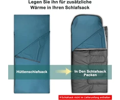 Lstragy Kabino miegmaišis, medvilninis, itin lengvas kelioninis miegmaišis (560 g), 220 x 95 cm, plonas miegmaišis, įdėklas, vasarinis miegmaišis, kelioninė patalynė, kompaktiškas, minkštas ir laidus orui
