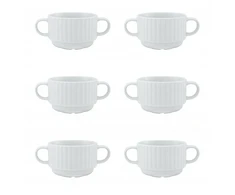 Lubiana Daisy 6x sultinio puodelis 300 ml 6 vnt. 6 asmenims, balta porcelianas