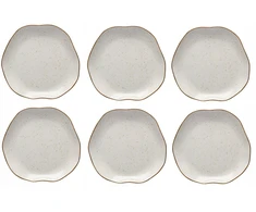 Lubiana Stone Age Kreminis 6 x desertinė lėkštė 25 cm