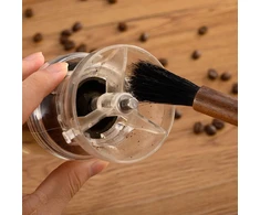 Luckaide Barista šepetys, portafiltro šepetys, barista valymo šepetys, kavos šepetys, priedai espresso kavos aparatų valymui, barista namų virtuvė, barista šepetys portafiltras su medine rankena (ruda)