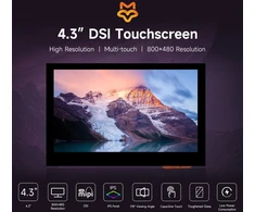 Monitorius Luckfox raspberry pi 5 jutiklinis ekranas - 4.3 colių dsi ekranas, skirtas pi 5/4b/cm4/cm3, palaiko 3d spausdinimą, talpinis jutiklinis 800 x 480, 178° žiūrėjimo kampas, grūdinto stiklo lcd panelė raspberry ekranui