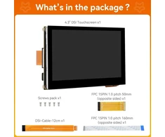 Monitorius Luckfox raspberry pi 5 jutiklinis ekranas - 4.3 colių dsi ekranas, skirtas pi 5/4b/cm4/cm3, palaiko 3d spausdinimą, talpinis jutiklinis 800 x 480, 178° žiūrėjimo kampas, grūdinto stiklo lcd panelė raspberry ekranui