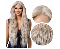 Lulalux Šviesiai blondinė ilga peruka su bangomis, natūraliai atrodanti "lace front"